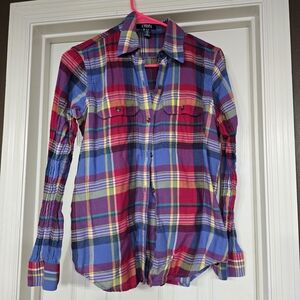 Chaps Women's Multicolor Plaid Long Sleeve Shirt